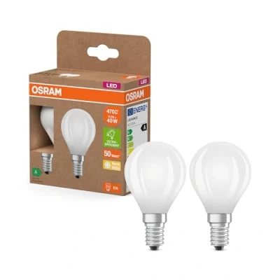 Bild av OSRAM Superstar Classic P 40 LED mini bouclassic frostat glas, 2,2 W, 470 lm, E14, 2 700 K varmvitt ljus, EEK A, diameter 45 mm, st
