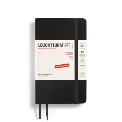 Bild av LEUCHTTURM1917 370571 Veckokalender 2025, Pocket A6 Softcover 12 månaders planerare, 80 g, linjerad svart