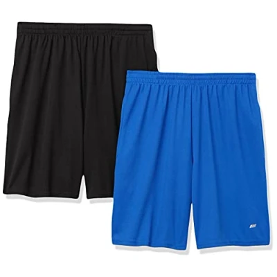 Bild av Amazon Essentials Men&#039;s Performance Tech shorts med lös passform (finns i Big &amp; Tall), Pack of 2, Kungsblå/Svart, XXL