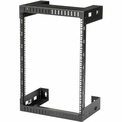 Bild av StarTech.com 15U väggmonterat nätverksställ med 2 stolpar, 19 tum öppen ram, 12 djup, väggdataback för IT/AV/patchpanel burmutter och skruvar ingår (RK15WALLO)