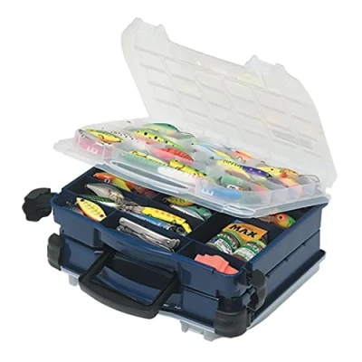 Bild av PLANO LockJaw Double SatchelXL dubbelsidig redskapslåda, förvaringslåda för fiskeutrustning, kompakt väska, perfekt förvaring av beten, hardbaits, softbaits och andra fiskeredskap.