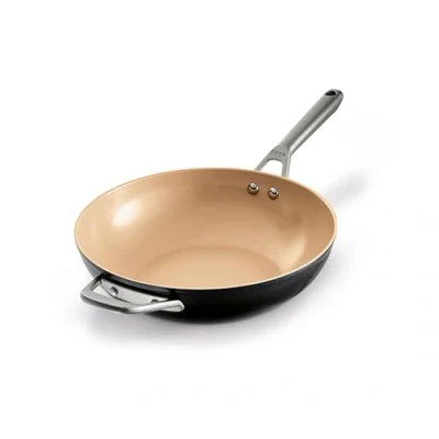 Bild av Ninja Extended Life 28 cm keramisk wok, wokpanna nonstick belagd (utan PFAs, PFOAs, bly, kadmium), lämplig för induktion, handtag i rostfritt stål, ugnssäker upp till 285 C, terrakotta och grå,