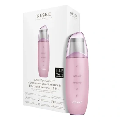 Bild av Geske Microcurrent SKIN Scrubber Blackhead Remover 9 IN 1 Electronic Tools SMARTAPPGUIDED Ansiktsvård tillbehör, Storlek: One Size, Pink