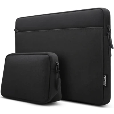 Bild av TECOOL 15,6 tum laptopfodral för 15 HP Lenovo Dell Acer ASUS Chromebook Notebook laptop, 16 MacBook Pro M3 M2 M1 skyddande fodral vattentåligt med väska, svart