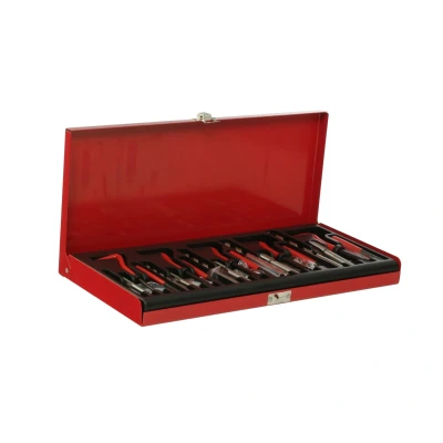 Bild av ENERGY NE00154 Jeu à tarauder et fileter M5x0.8x6.7, M6x1.0x10.8, M8x1.25x10.8, M10x1.5x13.5, M12x1.75x16.3 131 Cassette en tôle d&#039;acier