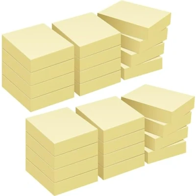 Bild av ZCZN självhäftande ark 2400 ark, anteckning på 51 x 38 mm, 100 per arkblock klistermärken lämpliga för memo, meddelanden, ring gul