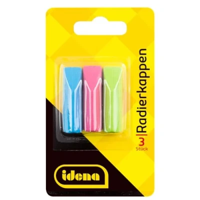 Bild av Idena 522227 suddgummilock, 3 pack, för standard pennor, blandade färger