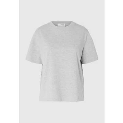 Bild av Selected Femme BOXY FIT Tshirt bas, Storlek: Medium, Light grey melange