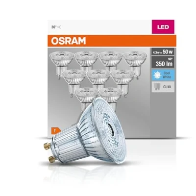 Bild av Osram LED reflektorlampa/kall vit (4 000 K)/GU10 bas/ersätter 50 W reflektorlampor/3,6 W/LED bas PAR16, 3 pack