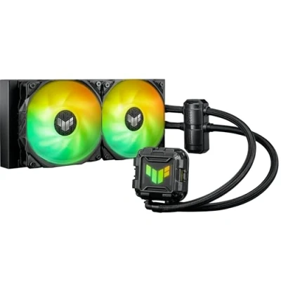 Bild av ASUS TUF Gaming LC II 240 ARGB allt i ett flytande CPU kylare (Aura Sync belysning, 2x 120 mm radiatorfläkt, svart)