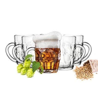 Bild av 6 x ölglas med handtag 400 ml ölrep ölmuggar ölmugg glas