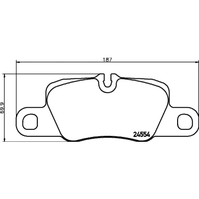 Bild av HELLA 8DB 355 015 651 Jeu de plaquettes frein préparé pour indicateur d&#039;usure PORSCHE: Panamera, 911 Coupe, Cabriolet