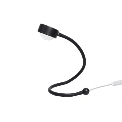 Bild av LIGHTME bordslampa Powerlens Snake, svart, flexibel arm