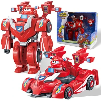 Bild av Super Wings Robot Suit Jett, konvertibel figur ca 18 cm, 2 i 1 och Car Suit, pojke Leksak 3 4 5 6 7 8 9 10 år gammal flicka