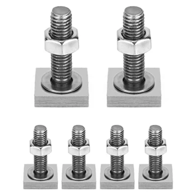 Bild av QWORK 6 stycken T Track adapter, M6 skjutskruvar i rostfritt stål, takboxfäste, takbagagehållare 20 x mm