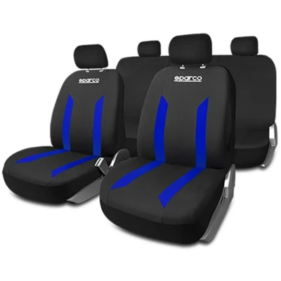 Bild av SPARCO SABBIA SPCS440BL Couverture de siège noir, Bleu Polyester avant et arrière