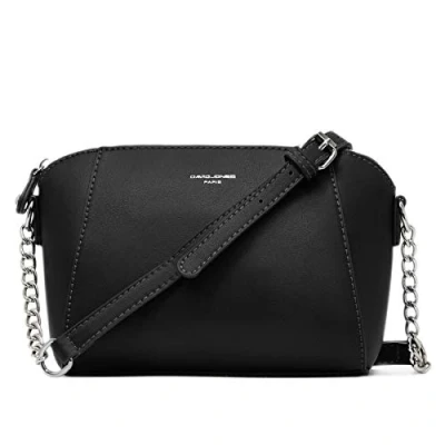 Bild av David Jones Dam Liten Axelremsväska Kvinnor Axelväska PU Läder Crossbody Messengerväska Kedja Kuvertväska Handväska Mode Elegant Svart