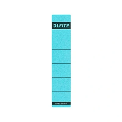 Bild av Leitz Självhäftande ryggskylt för standard och hårdpappmappar, 10 stycken, 50 mm ryggbredd, kort smal format, 39 x 192 mm, papper, blå, 16430035