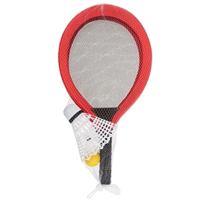 Bild av Idena 40003 Softballspel med XXL fjäderboll och 2 andra bollar, ca 67 cm, blandade i två färgvarianter, perfekt på sommaren för trädgård, park eller strand