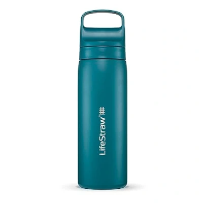 Bild av LifeStraw Go Series BPA fri vakuumisolerad vattenflaska med dubbla väggar 5 cl rostfritt stål för resor och daglig användning; Laguna blågrön