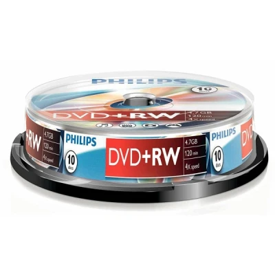 Bild av PHILIPS DVD+RW 4,7 Gb 4X Data/120 min, 10 kaka