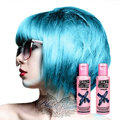 Bild av Crazy Color Halvpermanent färg Vibrerande Couleur 100 ml (Blue Jade Jadeblå) Pack med 2