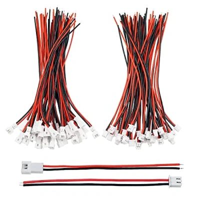 Bild av HUAZIZ 30 par 2 polig Micro JST 1,25 mm SM kontakt med kabeltråd hane och honkontakt 80 kabel, PH 2.0 stift mikroelektronik kvinna