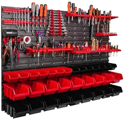 Bild av botle 115 x 78 cm, hylla, små delar, verktyg, organisatör, vägghylla, visningslådor, stapelbara lådor, verkstad, garage, hobbyrum, apparatrum (ITBNN600x4 U1121 MIX36)
