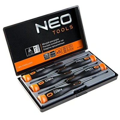 Bild av NEO TOOLS 04 225 Kit de tournevis 5 SL1.5, SL2, SL2.5, PH00, PH0 Coffre en plastique