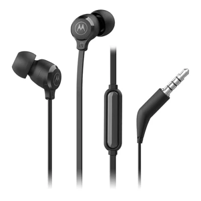 Bild av Motorola Sound Earbuds 3 S In ear hörlurar med mikrofon Anti Tangle kabel, djup bas och ergonomisk design bekväm passform 3,5 mm svart