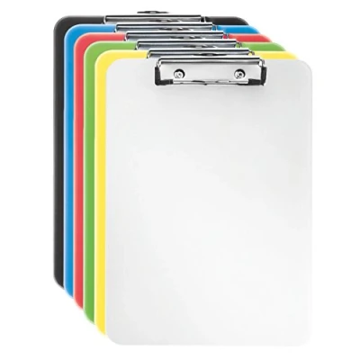 Bild av Esselte mapp med klämma, genomskinlig, kapacitet för 80 A4 blad, 1 st, färgsorterad