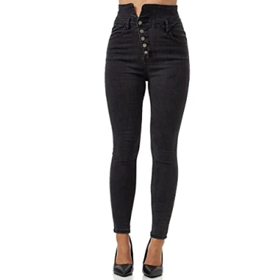 Bild av Elara jeans för damer Stretch Chunkyrayan JS999 Schwarz 38 (M)
