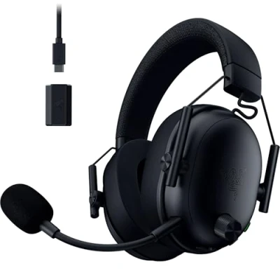 Bild av Razer BlackShark V3 Trådlöst e sportheadset TriForce 50 mm drivrutin Avtagbar bredbandsmikrofon THX Spatial Audio Wireless 2,4 GHz &amp; Bluetooth FPS profiler PC/Mac Svart