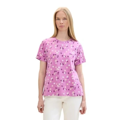Bild av TOM Tailor Tshirt med print, Storlek: XXL, Purple offwhite flower design