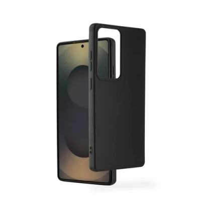 Bild av Hama fodral för Samsung Galaxy S25 Ultra (mobilskal, stötsäker, reptålig, elegant skyddsfodral baksidan, mjuk, smal, mjuk yta, trådlös laddning kompatibel) svart