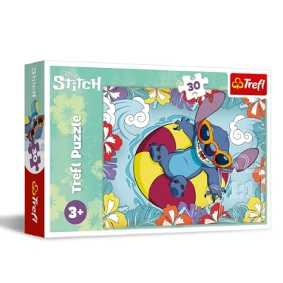 Bild av Trefl Lilo &amp; Stitch, Stitch på semester pussel 30 bitar Färgglatt med sagans karaktärer, Kreativ underhållning, Lek för barn från 3 år