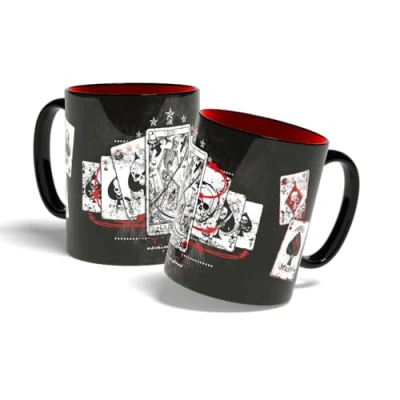 Bild av Konix Alchemy Becher Keramiktasse 320 ml Tarot Motiv Schwarz und Rot