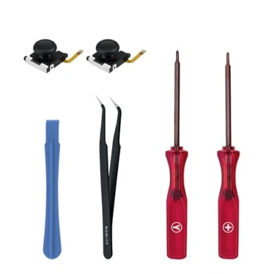 Bild av Tolesum 3D Hall Effect Sensorn Joystick ersättning för NS styrenhet/OLED Joy Con omkopplare/Lite switch, tumme stick lock med skruvmejsel reparationsverktygssats