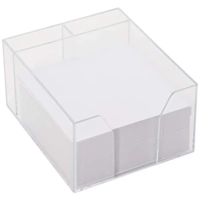 Bild av interdruk kospapbkubm Memo 85 x 35 mm lösa blad i plastblockhållare, vit