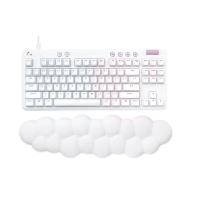 Bild av Logitech G G713 Trådbunden Gaming Tangentbord med LIGHTSYNC RGB belysning, Touch omkopplare (GX Brown) och Handstöd för tangentbord, Kompatibel PC Mac Dimma Vit