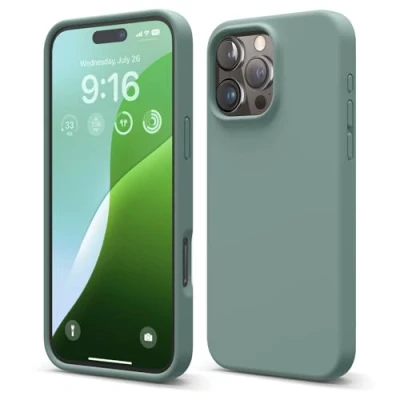 Bild av elago Kompatibel med iPhone 16 Pro Max fodral, premium flytande silikonfodral, heltäckande skydd, stötsäkert och smalt telefonfodral, reptåligt mjukt mikrofiberfoder, 6.9