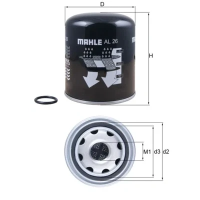 Bild av MAHLE ORIGINAL AL 26 Cartouche de dessicateur, système d&#039;air comprimé RENAULT TRUCKS: Midlum, T Serie, Premium 2