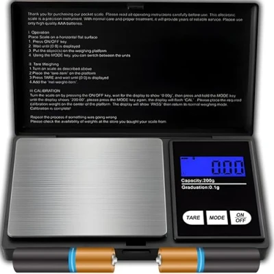 Bild av Retoo Fickvåg 200 g/0,01 g finvåg digital våg med LCD display guldvåg myntvåg gramvåg Tara funktion 7 enheter precisionsvåg batterier minivåg svart
