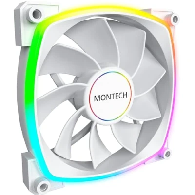 Bild av Montech RX140 PWM WH Reverse Chassi fläkt 140mm Vit med RGB ljus 28 dBA