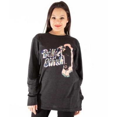 Bild av Billie Eilish T shirt neonlogotyp officiell unisex kolgrå långärmad, Grå, S