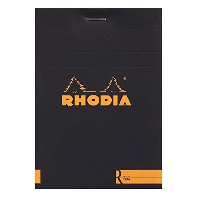 Bild av Rhodia 122008C anteckningsblock (elfenben, filt, 90 g, 85 x 120 mm, 70 blad, perfekt för dina anteckningar) 1 st. svart