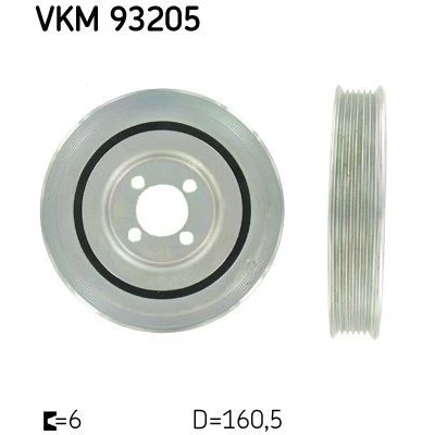 Bild av SKF VKM 93205 Poulie Damper 160 6 FIAT: Doblo II Van / Break, 500 3 portes, Grande Punto 3/5 OPEL: Astra H Corsa D portes