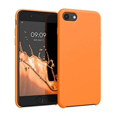 Bild av kwmobile Fodral kompatibelt med Apple iPhone SE (2022)/SE (2020)/ 8/7 mjukt skyddande TPU silikonfodral fruktig orange