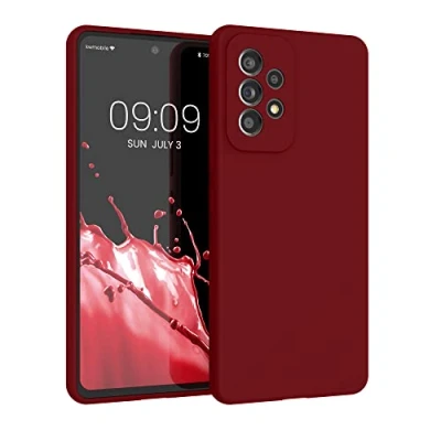 Bild av kwmobile fodral kompatibelt med Samsung Galaxy A53 5G TPU silikon telefonskydd mjuk finish rabarberröd