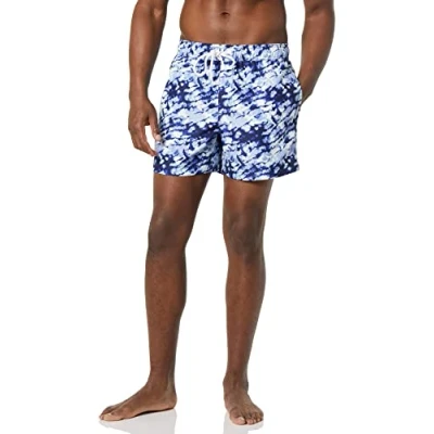 Bild av Amazon Essentials herr 12,7 cm snabbtorkande badbyxor, marinblå batikfärg, 34